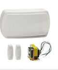 Plug In Doorbell Kit With Two Lighted Pushbuttons White Chimes System Two Tones For Front And Back Doors Classic White Finish