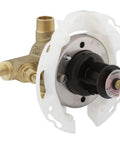 Pressure Balancing Valve With Stops For Pex Crimp Install Project Pack Kit Ideal For Shower Valve Replacement And Upgrades DIY Plumbing Repairs With Safe Water Temperature Control, frontal view