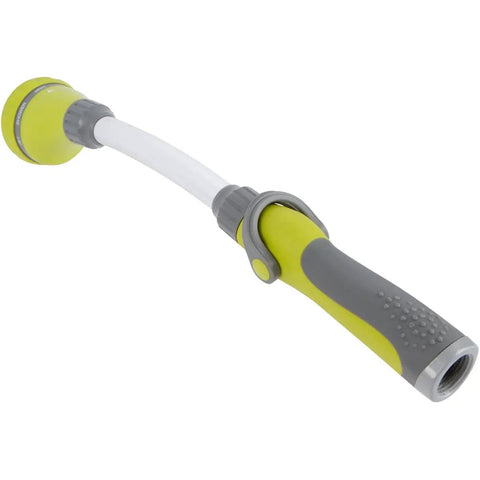15 Inch Watering Wand With 8 Spray Patterns And Thumb Control for Reaching Hanging Baskets And Deep Beds, gray and green handle