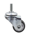 8 Pcs 1 Inch Swivel Stem Caster Wheels No Noise TPE For Small Shopping Carts And Trolleys M6 X 15Mm Threaded Stem Load Capacity 141 Lb And 64 Kg