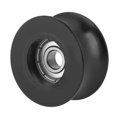 U Pulley Roller For Sliding Doors And Windows Track Systems U Shape Wheel With Slick Lubrication Durable 8x40x21mm Pulleys Replacement Drive Gear Heavy Duty Hardware Track Components Set Of 4, black metal and plastic wheel