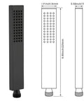Solid Brass High Pressure Handheld Shower With Square Sprayer Head Anti Clogging Silicone Jets Sleek Matte Black Finish