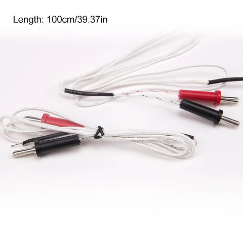 ZORZA 2Pcs K-Type thermocouple temperature sensors with white braided cable and mini connectors, 100 cm length