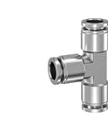 Heavy Duty 304 Stainless Steel Pneumatic Quick Connect Fittings Ten Piece Kit For Four Through Twelve Millimeter Air Lines T-connector detail.