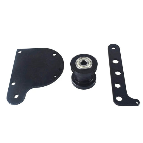 Parts of the Spring Loaded Chain Tensioner for 49cc 66cc and 80cc 2 stroke motorized bikes with adjustable guide wheel
