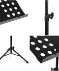 Folding Music Stand Portable With One Step Setup And Tool Free Height Adjustment Thickened Steel Frame details