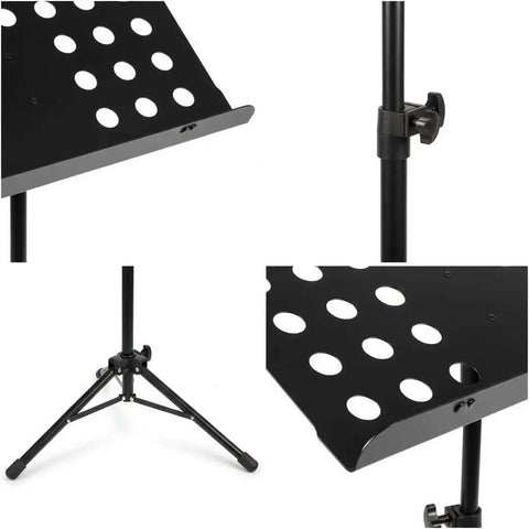 Folding Music Stand Portable With One Step Setup And Tool Free Height Adjustment Thickened Steel Frame details