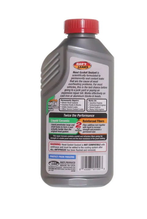 Head Gasket Repair Sealant With Dual Action 2 Part Formula Liquid Ceramic And Reinforced Fibers Stops Block Leaks Seals Cracked Heads And Blocks Repairs Blown Gaskets 20 Oz DIY Friendly bottle