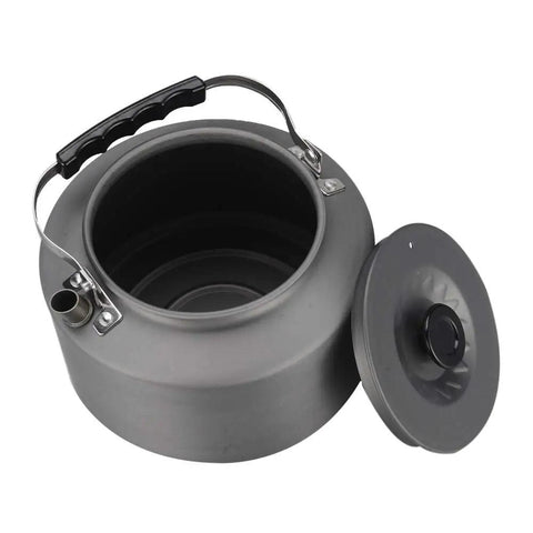 Two Point Two Liter Camping Kettle For Open Flame And Stove Fast Boil Water On The Go Lightweight Tea Pot With Anti Scald Handle And Carry Bag Perfect For Outdoor Hiking Picnics Travel And Quick Hot Drinks