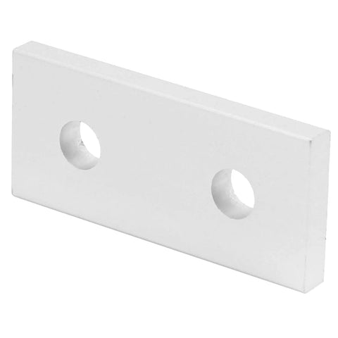 Aluminum Extrusion Joining Plate 10 Piece Set For Frame Building Flat Straight Brackets And Vertical Connectors 2 Hole Plate Fittings Heavy Duty Reinforcement For Tough DIY Frame Structures white two-hole aluminum plate