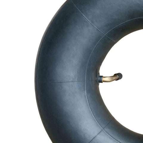 Close-up of Two Pack 3.50/4.00-6 inner tube with Bent TR-87 valve, heavy duty replacement for outdoor equipment