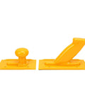 Tough As Nails Table Saw Push Block Kit Twin Grip safety sticks in bright yellow ABS material for precise cuts.