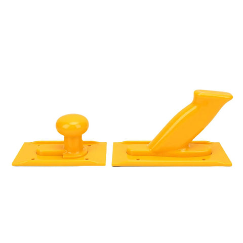 Tough As Nails Table Saw Push Block Kit Twin Grip safety sticks in bright yellow ABS material for precise cuts.