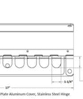 Heavy Duty 17 Inch Cab Rack With Lockable Chain Caddy And Load Binder Holder For Truck Bulkheads dimension drawing.