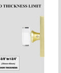 Side view of Octagon Glass Crystal Dummy Door Knob Satin Brass Non Turning Gold For Closet And Hall 4 Pack