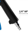 Close-up of Angled Quiet Blow Gun With One Quarter Inch NPT connection for easy hose attachment