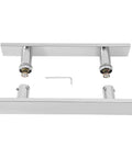 12 Inch Push Pull Door Handle Set For Glass And Wood Doors Double Sided H Shape Stainless Steel Bar With Sleek Chrome Mirror Finish Back To Back Pair for double doors, shown front view with Allen key