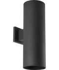 6-Inch Outdoor LED Cylinder Wall Sconce 2-Light Up And Down Mount, Modern Aluminum Exterior Light For Porch And Home, Black Finish