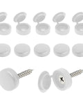 200 Pack White Hinged Screw Cover Caps Made From Durable Plastic With Snap On Foldable Design For Covering Screw Heads