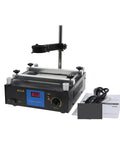 ESD Safe 853A BGA Rework Station with Digital IR Preheat, temperature control and airflow, includes cables and manual