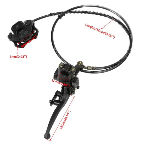 Left Hydraulic Brake Master Cylinder Caliper Assembly For 50cc To 125cc ATVs And Mini Bikes Fits Tao Tao Coolster Roketa SunL