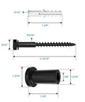 Sliding Barn Door Track Spacer 1-3/4 Inch Replacement Assemblies Connecting Kit Adjustable Carbon Steel Connectors
