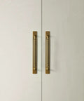 Antique Brass Cabinet Pulls With Backplates, Solid Zinc Alloy Kitchen Drawer Hardware, Crest Wave Plate Style on white cabinet doors