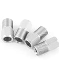 Top Tier Stainless Steel Brake Hose Fitting Bolts For Mountain Bike That Resist Rust And Provide Stable High Pressure Stopping Power So You Can Ride Hard Without Worrying About Safety Or Maintenance Hassles. Set of four silver threaded brake hose fittings