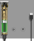 USB Charged Electric Hair Clipper For Barbershop And Home Use Metal Body Trimmer with USB cable and charging icons