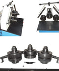 Professional Grade Industrial Strength Heavy Duty Pinch Roll Bender Machine For Rolling Pipe Flat And Round Steel, top view with rollers.