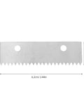 Replacement Tape Dispenser Blades 10 Pack For Tape Guns Serrated Steel Cutter 2.4 By 0.7 Inches Easy Swap And Safe Design Pro Grade Spare Parts For Office Warehouse And Industrial Use, stainless steel blade with 2 holes