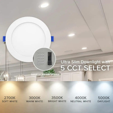 Super Slick 6 Inch Recessed Led Downlight Boasting 5 Way Adjustable Cct And 1050 Lumens For Dead Simple Ceiling Installs With Zero Fuss Wiring And Knockout Brightness For Modern Home