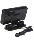 Digital car thermometer with clock, black unit with blue backlight, 3.9-inch LCD and external probe on cord
