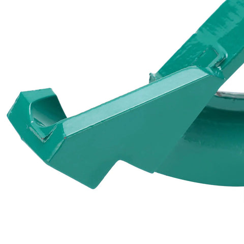 Close-up of Super Badass Lightweight One Inch Water Wire Pipe Bender For Steel Copper Aluminum home shop tool showing green metal frame detail.