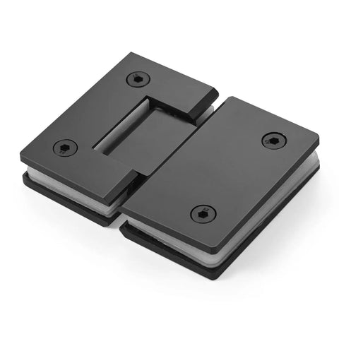Beefed Up Heavy Duty Frameless Glass Shower Door Hinge Kit 180 Degree Wall to Glass Pivot Clamp 304 Stainless Steel Black
