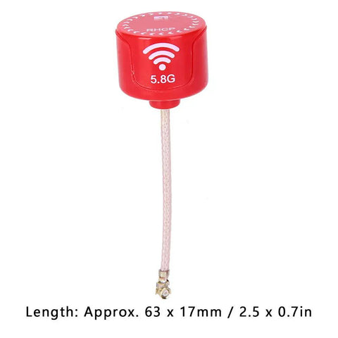 5.8Ghz RHCP High Gain Antenna 3dBi for FPV Racing Drones Red UFL Connector Ultra Compact Easy Install RC Accessory
