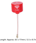 5.8GHz 3dBi RHCP High Gain FPV Antenna for Racing Drones UFL Connector Red.