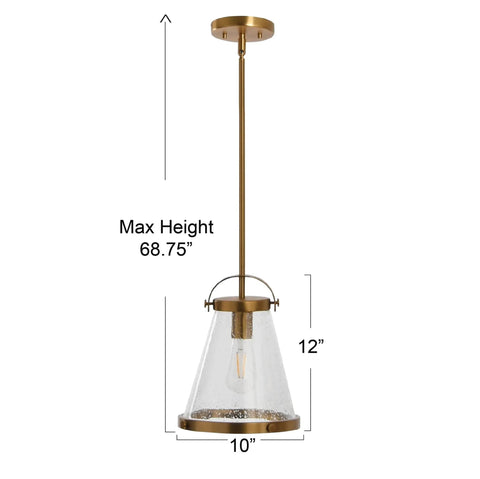 Vintage Inspired Metal And Seedy Glass Ceiling Light In Brushed Gold With A Yoke Mount Trim Ring And Seedy Bubble Diffuser