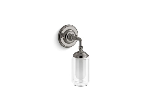 Artifacts Single Sconce With Dope Clear Glass Shades And Inner Frosted Diffusers For Reduced Glare Downlight Only Install E26 Base