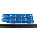 Heavy Duty Wire And Cable Reel Roller Stand 4400 Lbs Steel Dispenser components, showing blue frame and rods