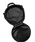 Kickass Shamanic Bodhran Drum Bag With Custom Sublimation Finish, black padded case with wide opening for hand drums.