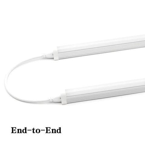 Image showing 1Ft T5 T8 LED Tube Light Extension Cords With 3 Prong Power Cable Linkable Connector Easy Setup For Integrated Fixtures Perfect For Shop Garage Lights And Under Cabinet Lighting Pack Of 2 connecting two LED tubes.