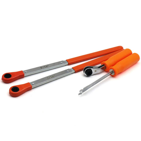 Automatic Slack Adjuster Release Tool For Air Braking Systems And Double Square Ratcheting Wrench Set 5/16 7/16 9/16 Inches