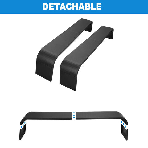 Detachable Trailer Fenders For Double Axle Trailers Fits 13 To 15 Inch Tires, Steel Diamond Tread Plate, parts and assembly view