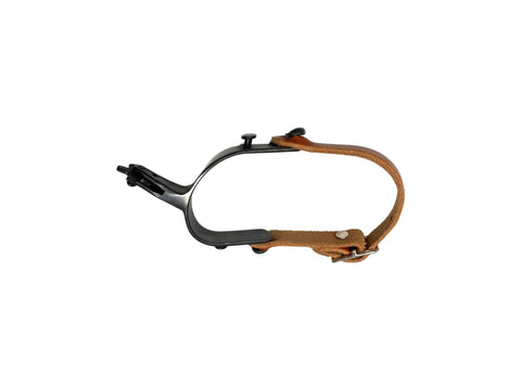 Rodeo Ready Youth Leather Spur Straps For Kids, Adjustable Durable Spur Gear For Boys And Girls, Secure Fit, side view