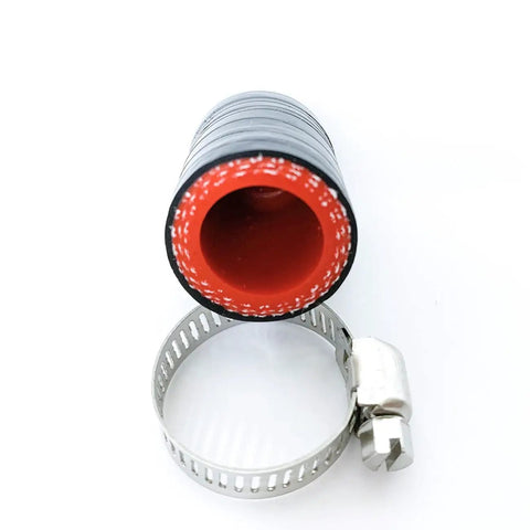 Heavy Duty Black 5 By 8 Inch High Temperature Four Ply Reinforced Silicone Radiator Bypass Cap With Stainless Steel Clamp