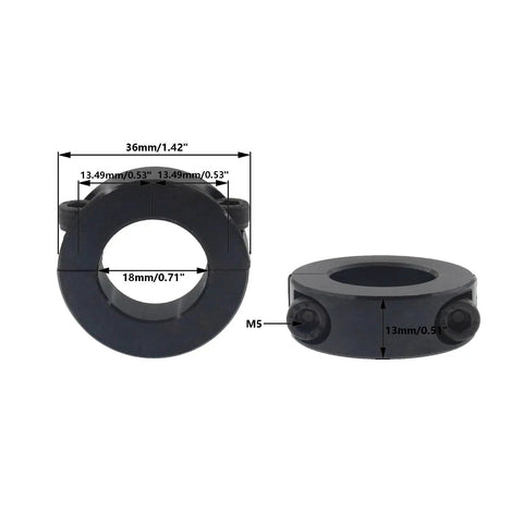 Four Pack Heavy Duty Steel Double Split Shaft Collars 11 16 Inch Bore Two Piece Clamping Fixtures With A Rock Solid Set Screw Black Oxide Finish For Quick Mechanical Swaps And Reliable Axle Alignment