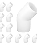 Half Inch PVC Pipe Fittings 45 Degree Elbows Furniture Grade For DIY Shelves Garden Frames White Pack Of 20