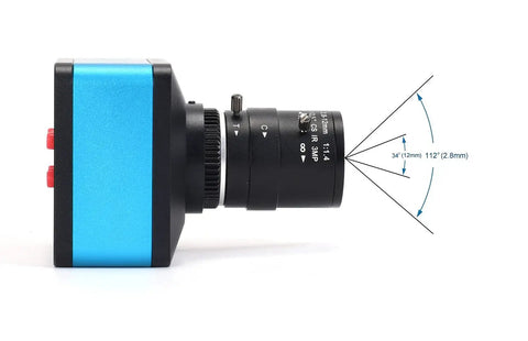 Rock Solid 4K Industrial Microscope Camera side view showing HDMI and USB ports for PCB fixes and CPU solder work.