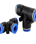 Super Cool 6mm Push Fit Pneumatic Hose Connector Kit With 24 Pieces For Easy Air Line Quick Release And Perfect Precision Fitting Use In Tight Spaces, black blue T fittings
